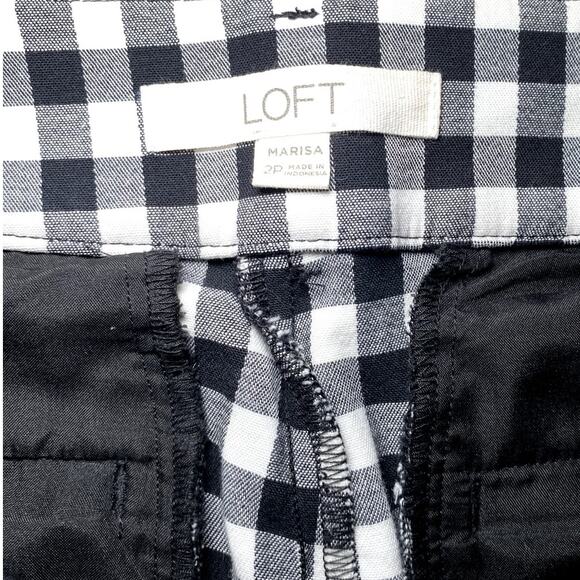 The Loft - Marisa Black and White Gingham Capri Pants - Size 2 Petite - Picture 6 of 9